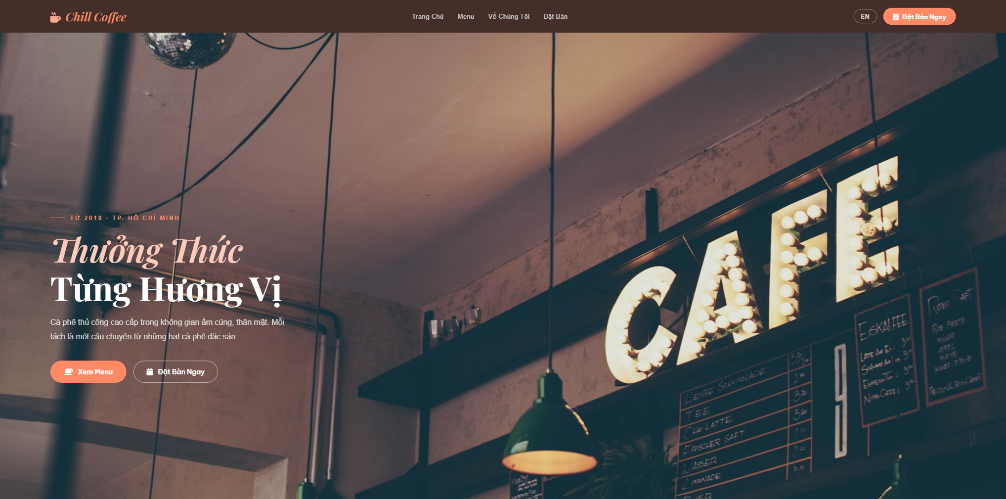 Trang web Quán Cafe Chill Coffee