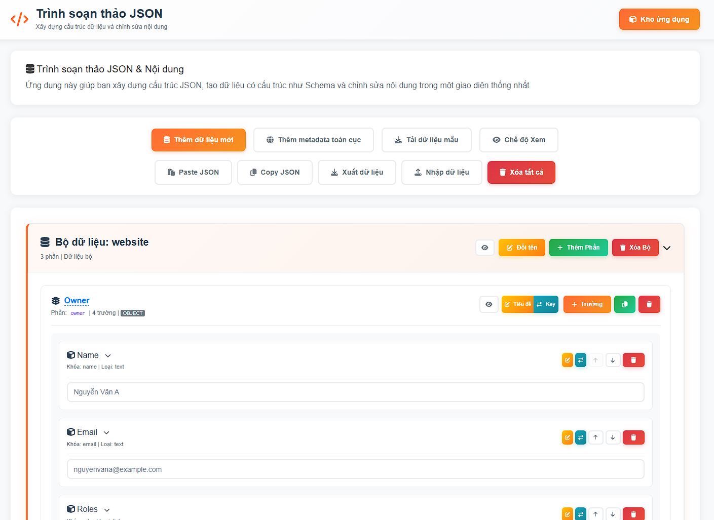 Trình soạn thảo JSON
