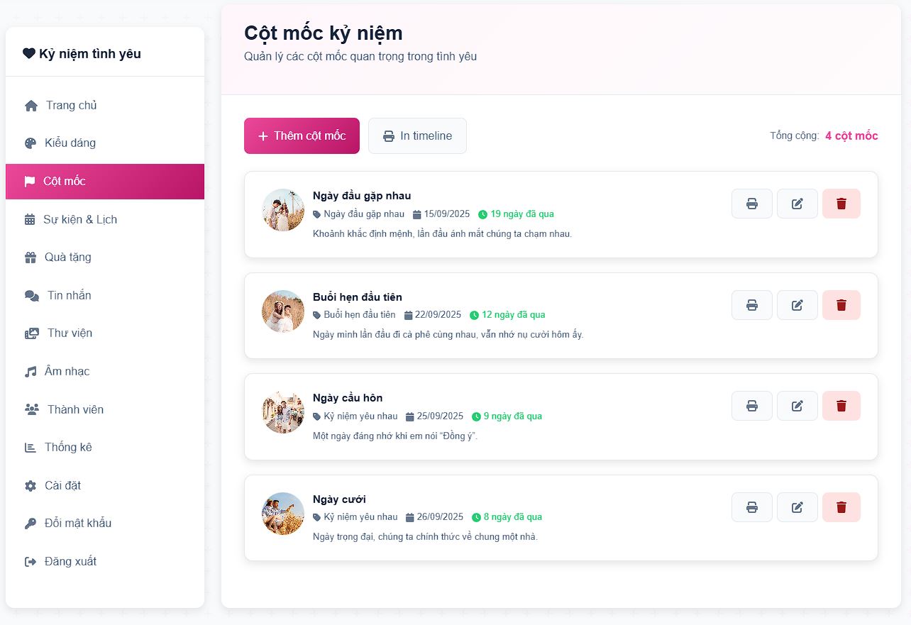 Quản lý cột mốc