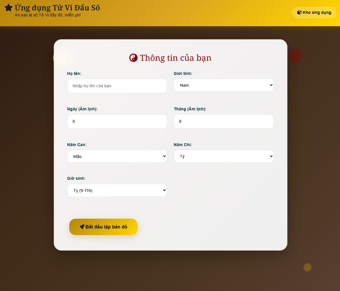Ứng dụng an sao Tử Vi