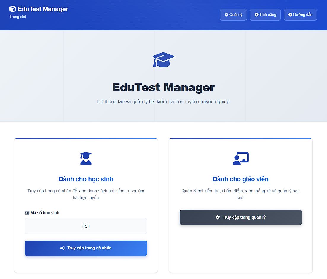 Edutest đăng nhập bảo mật nhanh chóng