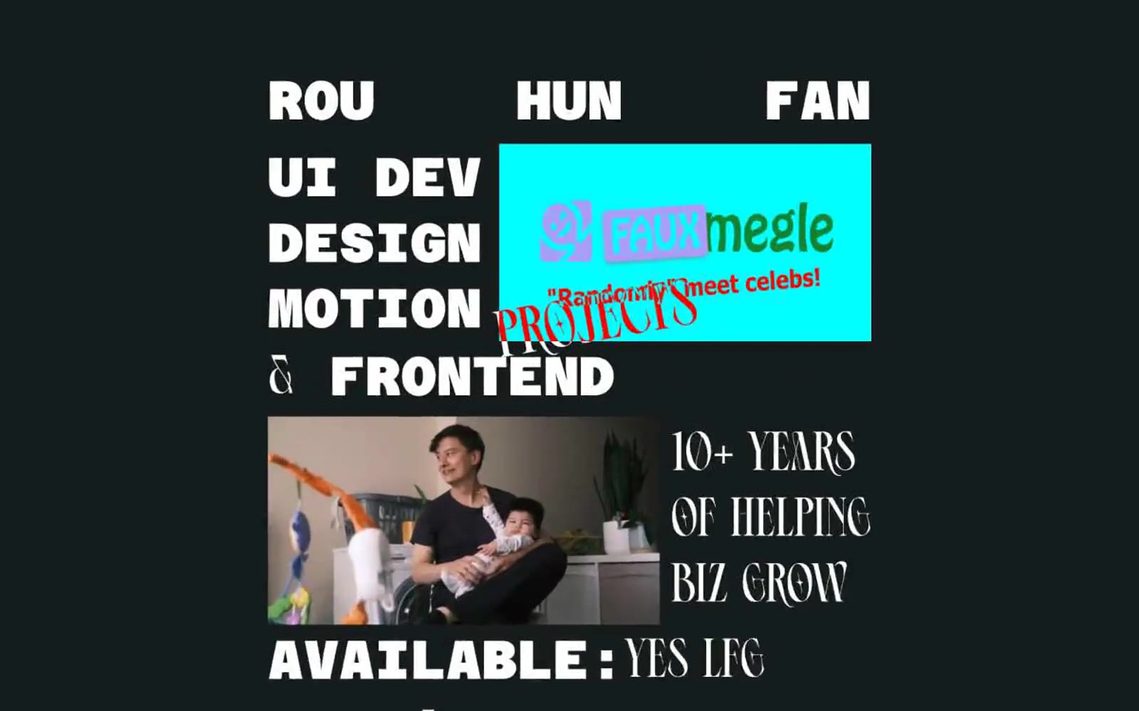 Freelance frontend UI developer and designer, Rou Hun Fan