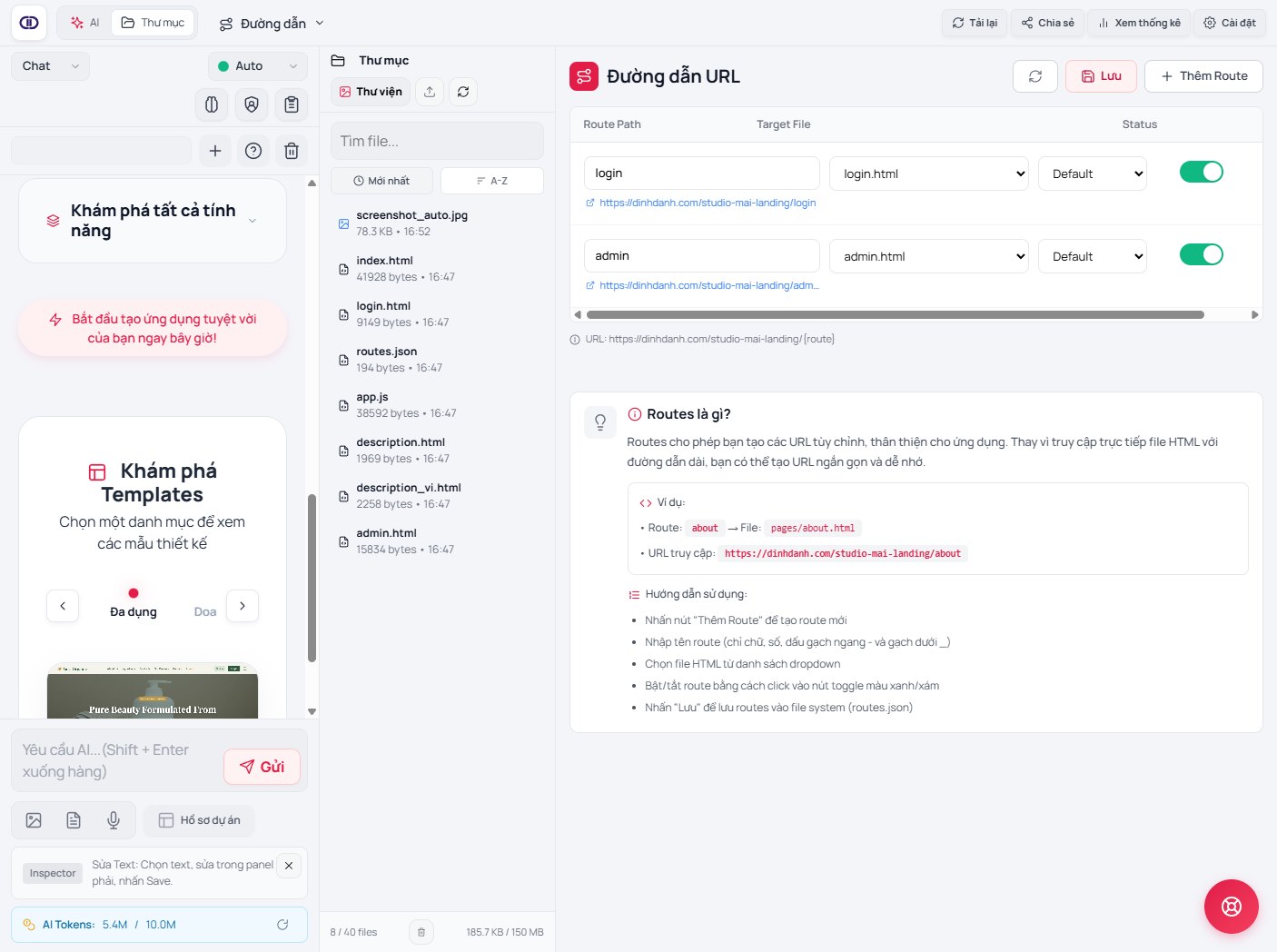 Routes for blog and pages used in end-to-end AM examples